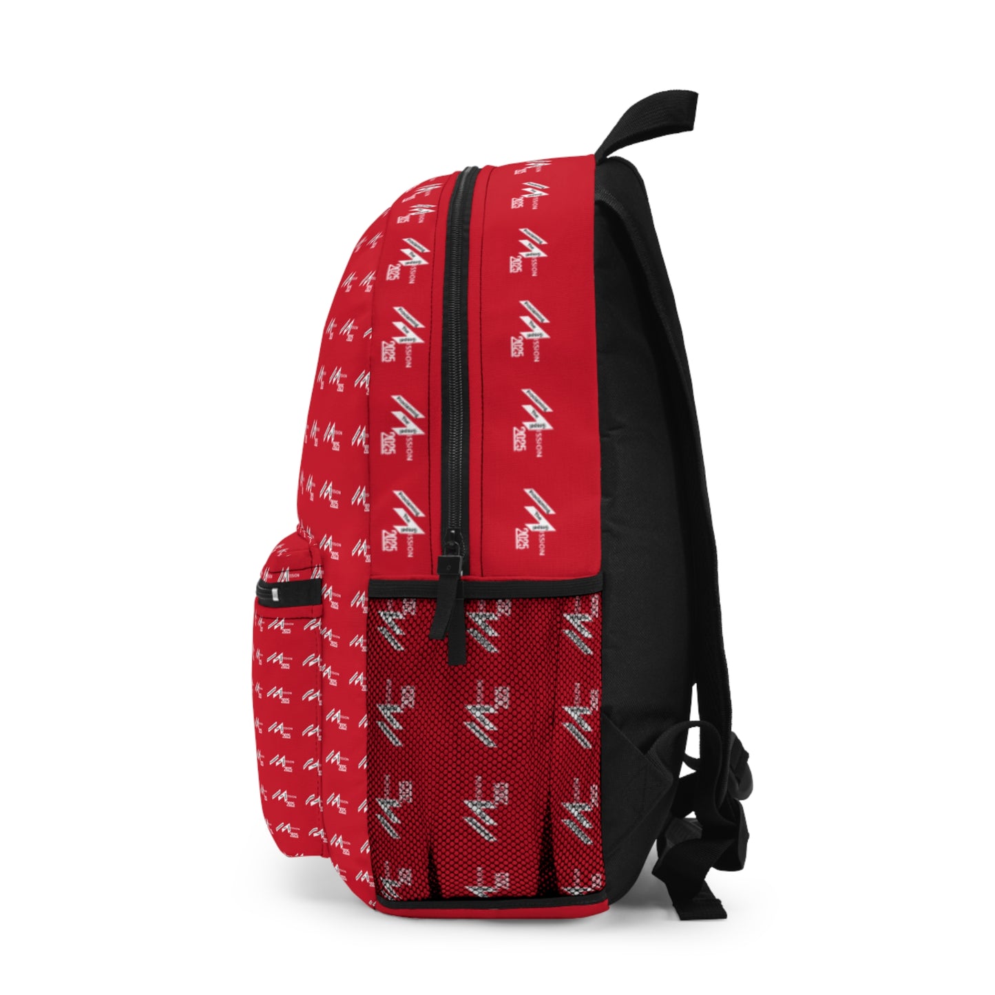 Stylish Red Backpack with Monochrome Design for Daily Use