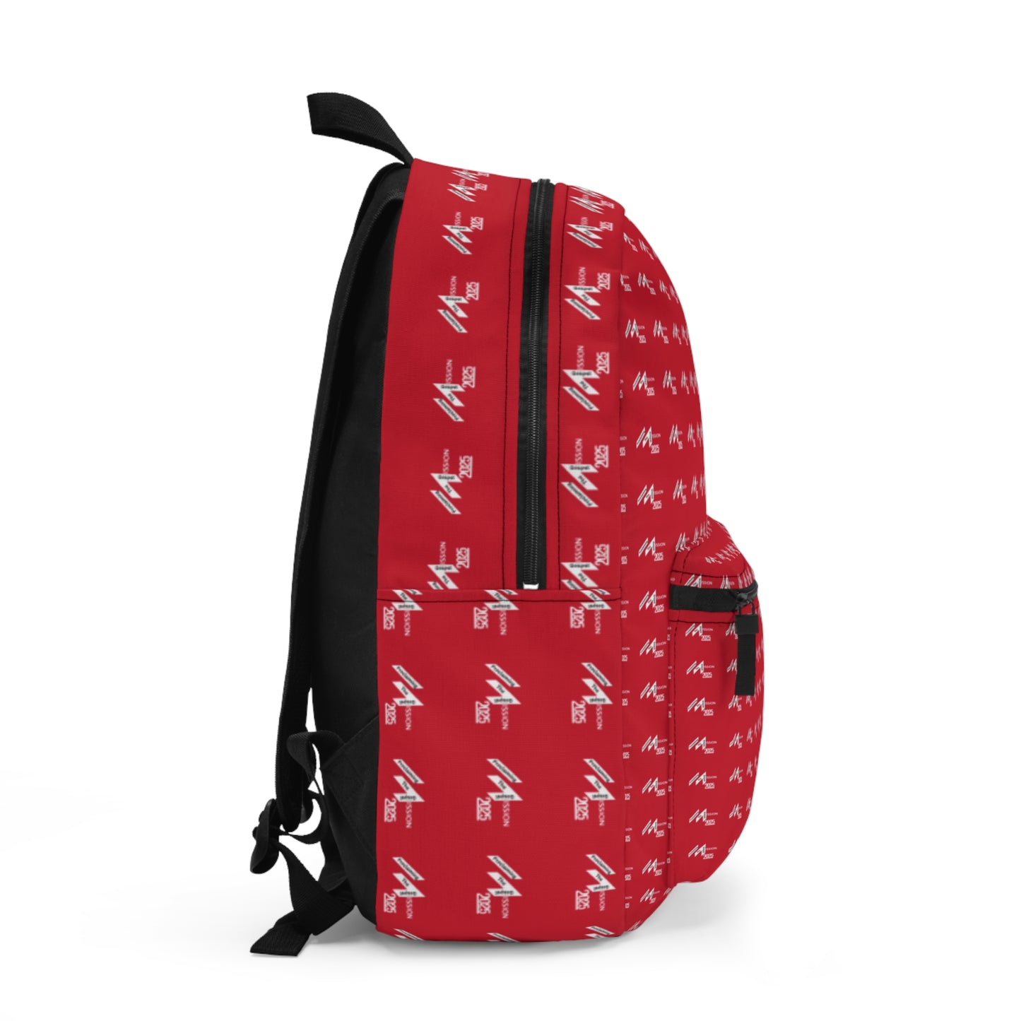 Stylish Red Backpack with Monochrome Design for Daily Use