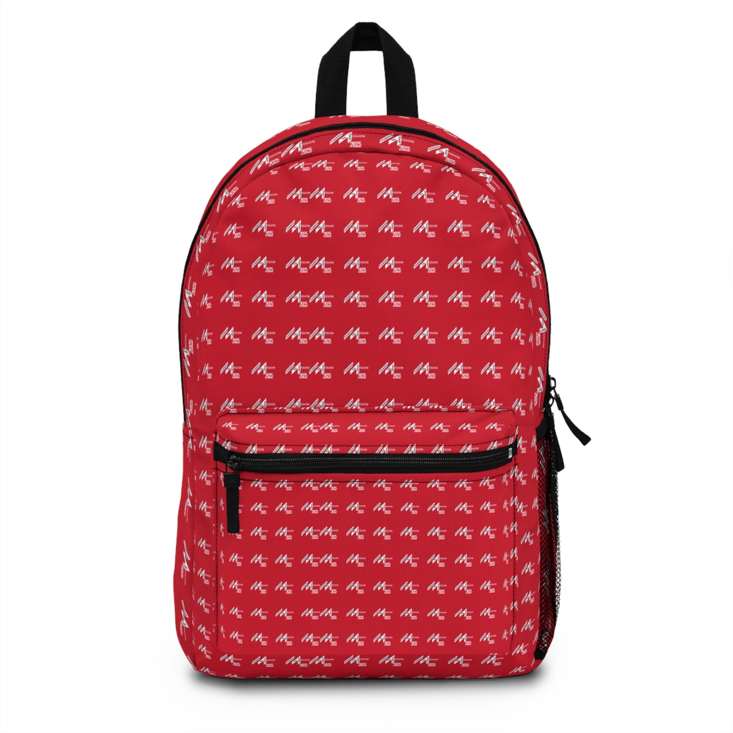 Stylish Red Backpack with Monochrome Design for Daily Use